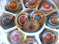 Paper Beads Lentil Shaped Paper Beads